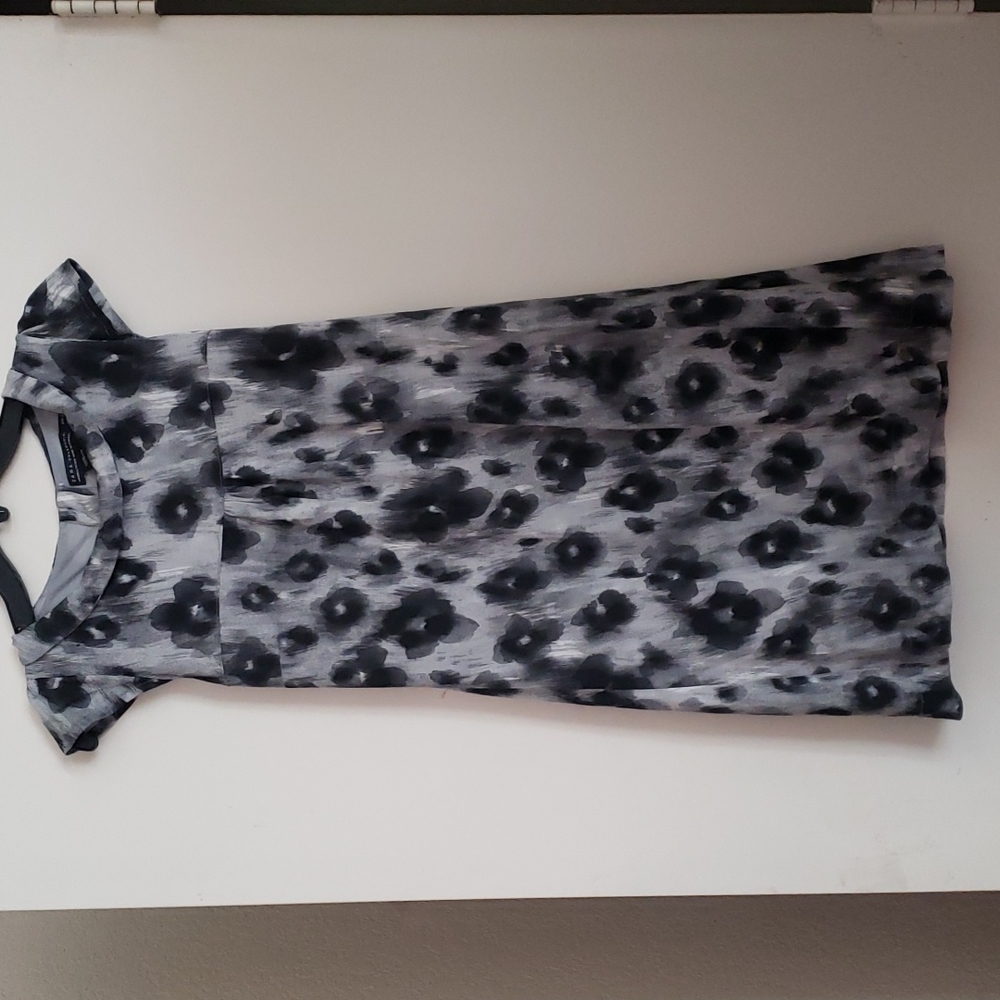 NWOT Zara Vintage Grey Flower Dress